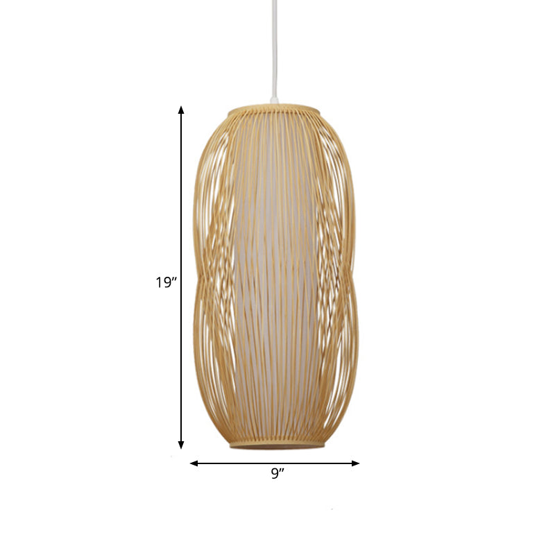 Woven Bamboo Pendant Light for Modern Living Room