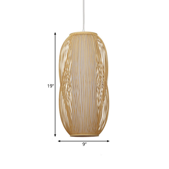 Woven Bamboo Pendant Light for Modern Living Room