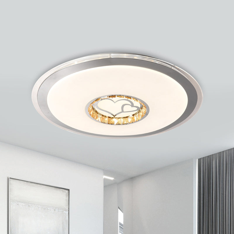Contemporary White Crystal LED Ceiling Light for Sleeping Room with Stunning Heart/Moon/Star Designs