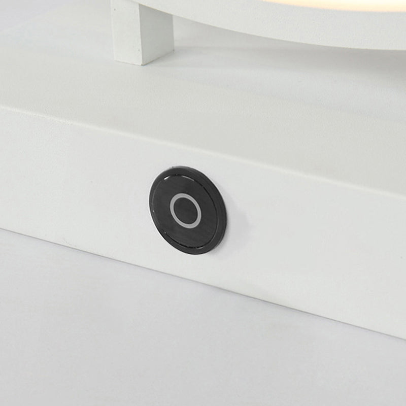 10", 12", 16" Dia Ring Desk Lamp - Simplicity Acrylic LED Light - Black/White - Warm/White Light