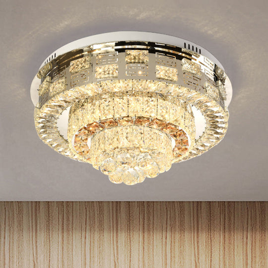 Crystal Ceiling Mount LED Flush Mount Lamp with Contemporary Design