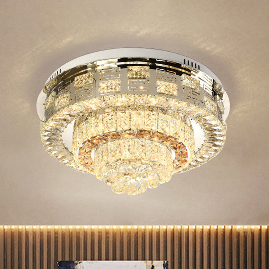 Crystal Ceiling Mount LED Flush Mount Lamp with Contemporary Design