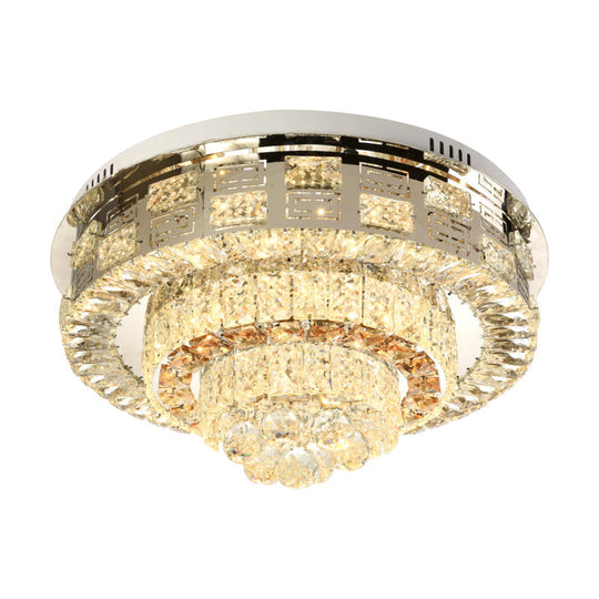 Crystal Ceiling Mount LED Flush Mount Lamp with Contemporary Design