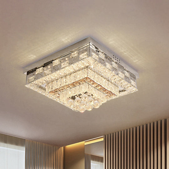 Crystal Ceiling Mount LED Flush Mount Lamp with Contemporary Design