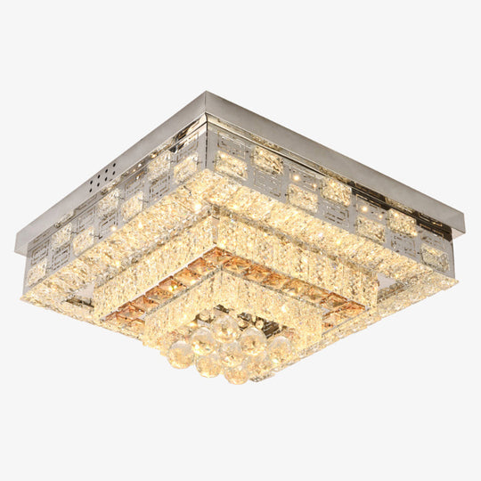 Crystal Ceiling Mount LED Flush Mount Lamp with Contemporary Design