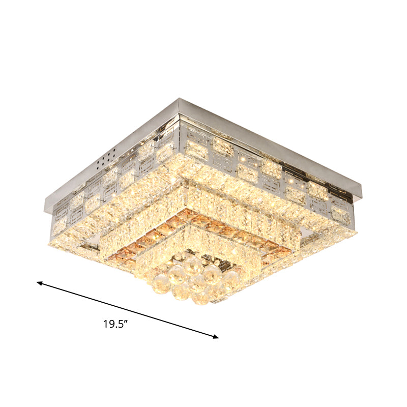 Crystal Ceiling Mount LED Flush Mount Lamp with Contemporary Design