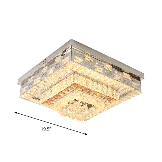 Crystal Ceiling Mount LED Flush Mount Lamp with Contemporary Design