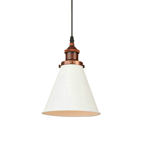 Retro Style Metal Pendant Light with Black/Chrome/Rust Finish - Ideal for Kitchen - 1 Bulb Hanging Ceiling Lighting