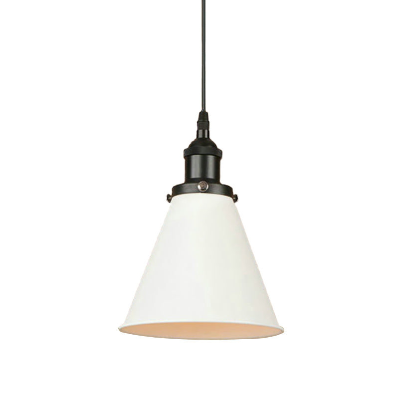 Retro Style Metal Pendant Light with Black/Chrome/Rust Finish - Ideal for Kitchen - 1 Bulb Hanging Ceiling Lighting