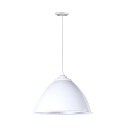 Metallic Industrial Hanging Ceiling Light with Adjustable Cord - 1 Head Pendant Lamp (Black/White/Red)