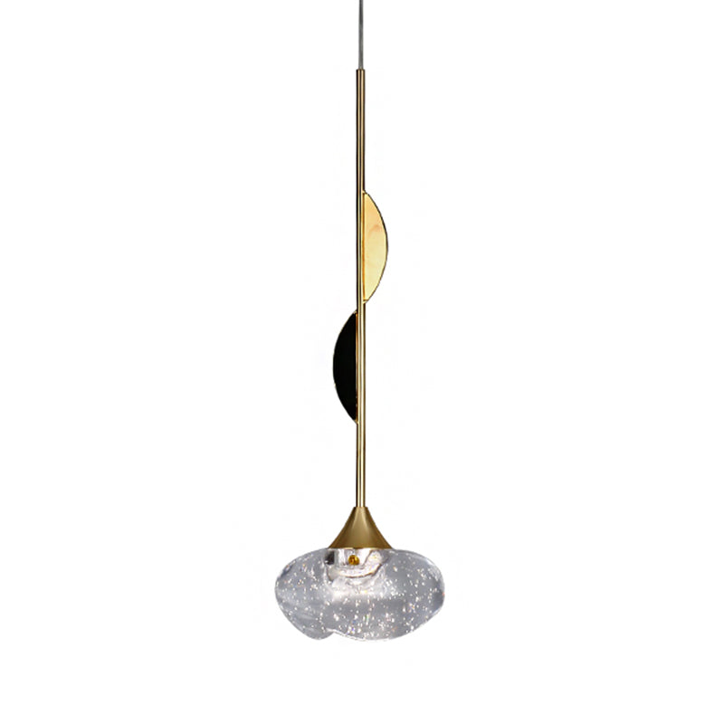 Contemporary Crystal Mini Pendant Light with Clear Ball Design - Bedroom Down Lighting with Ornament