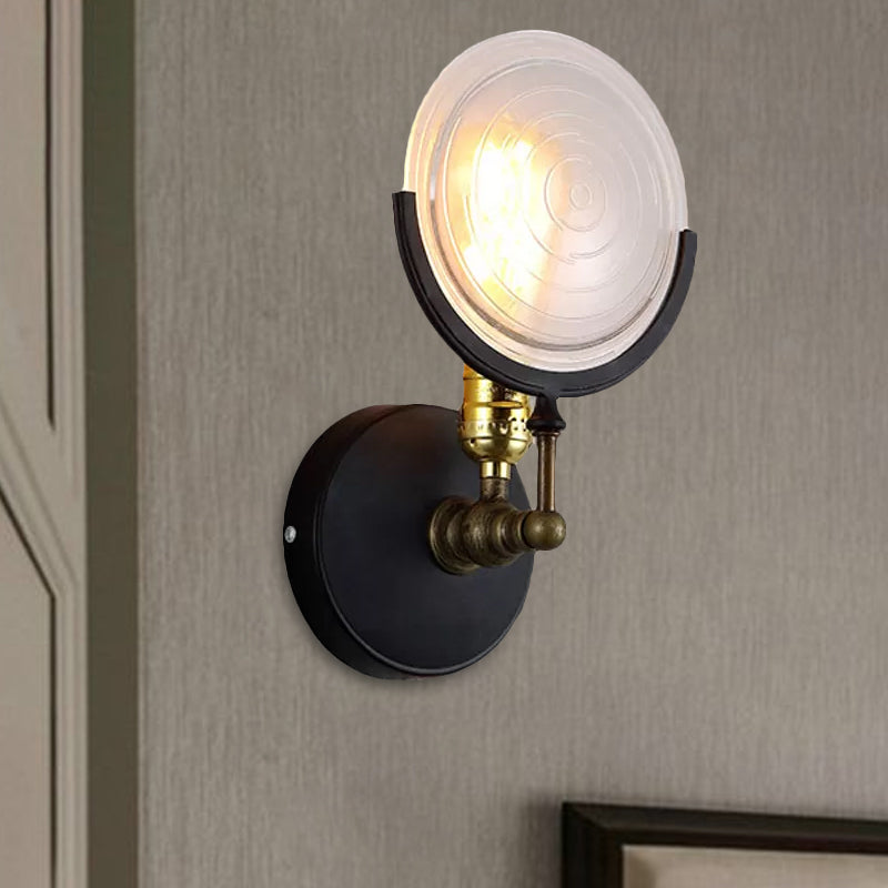 1-Light Wall Mount with Clear Glass Disk - Modern Wall Lighting for Kitchen