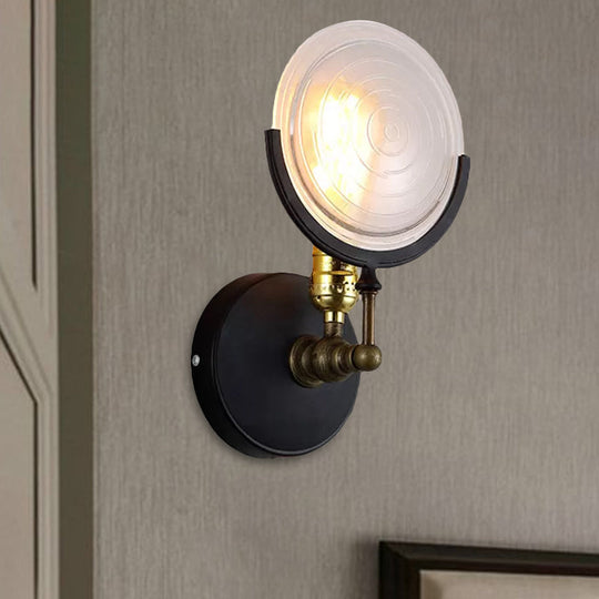 1-Light Wall Mount with Clear Glass Disk - Modern Wall Lighting for Kitchen