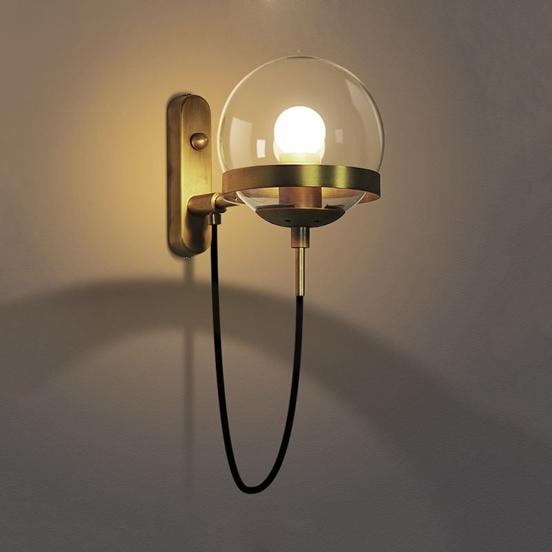 Modern Black/Gold Wall Sconce Light Fixture with Clear/Frosted Glass - Perfect for Living Rooms