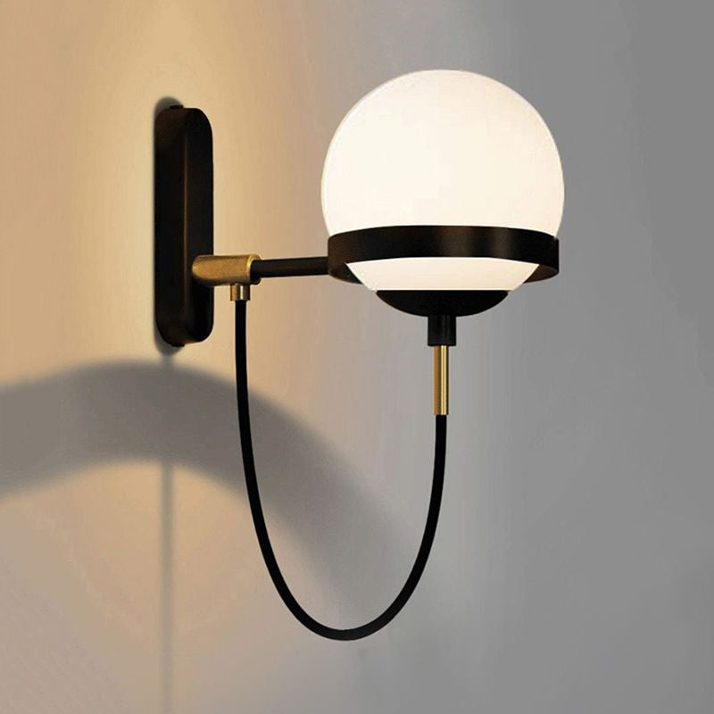 Modern Black/Gold Wall Sconce Light Fixture with Clear/Frosted Glass - Perfect for Living Rooms