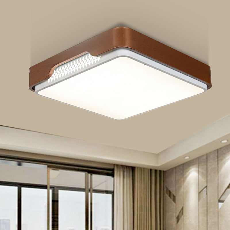 Modern Acrylic Flush Mount Light Fixture - Brown, Rectangular, 20.5"/36.5"/45", Warm/White Light