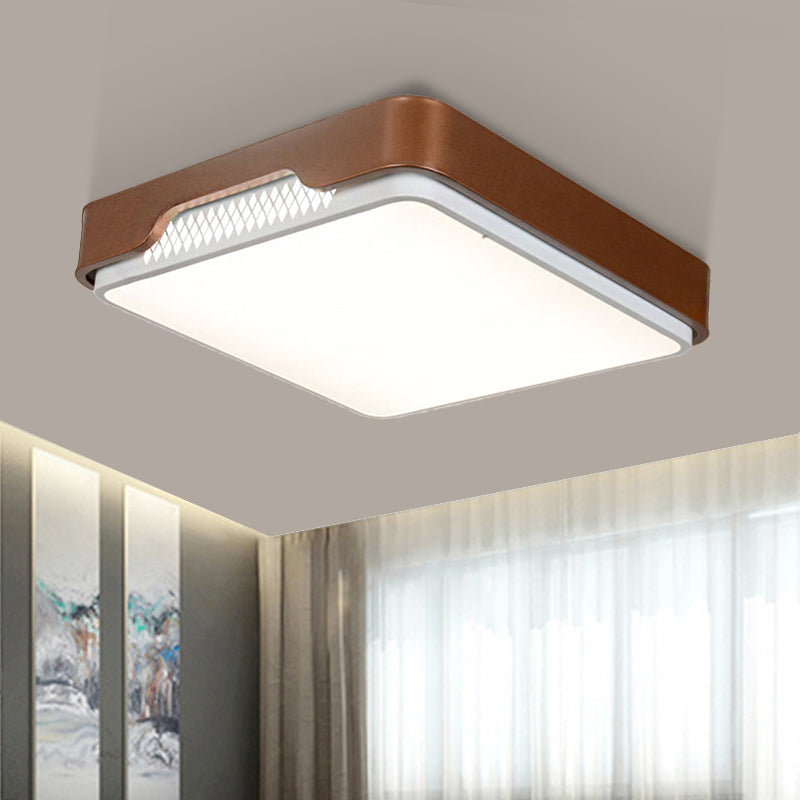 Modern Acrylic Flush Mount Light Fixture - Brown, Rectangular, 20.5"/36.5"/45", Warm/White Light
