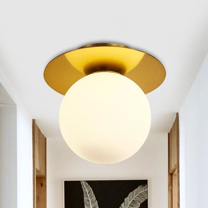 Modern Glass Orbit Ceiling Light Kitchen Flushmount Lamp - Clear/Light-Brown/Cream, Single Light