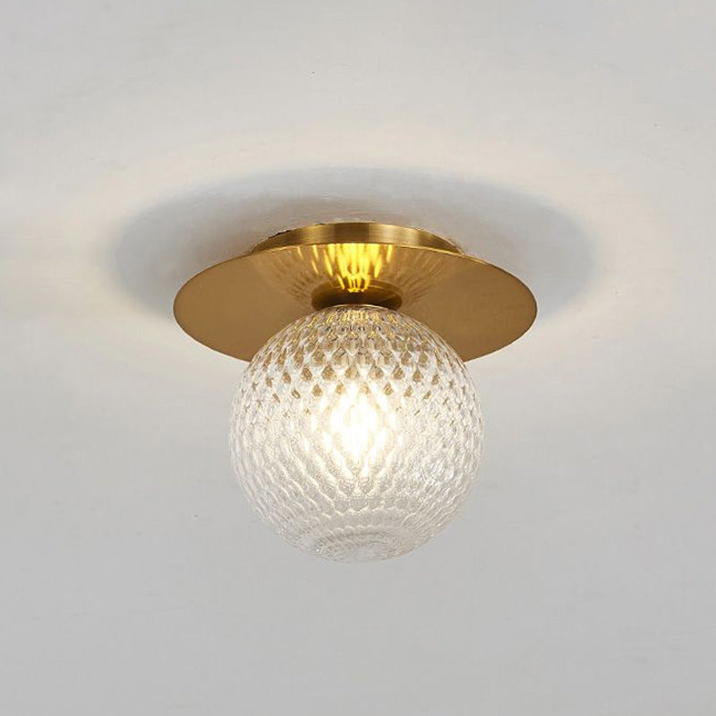 Modern Glass Orbit Ceiling Light Kitchen Flushmount Lamp - Clear/Light-Brown/Cream, Single Light