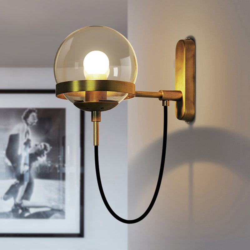 Modern Black/Gold Wall Sconce Light Fixture with Clear/Frosted Glass - Perfect for Living Rooms