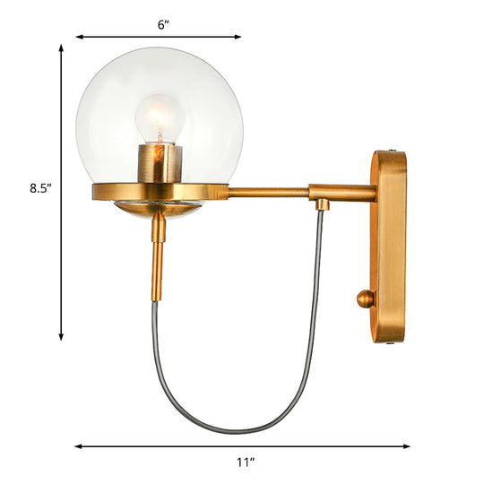 Modern Black/Gold Wall Sconce Light Fixture with Clear/Frosted Glass - Perfect for Living Rooms