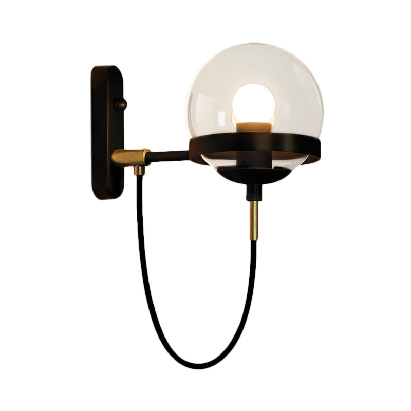 Modern Black/Gold Wall Sconce Light Fixture with Clear/Frosted Glass - Perfect for Living Rooms