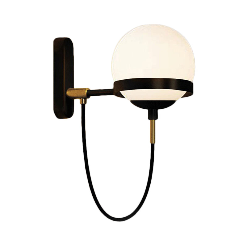 Modern Black/Gold Wall Sconce Light Fixture with Clear/Frosted Glass - Perfect for Living Rooms