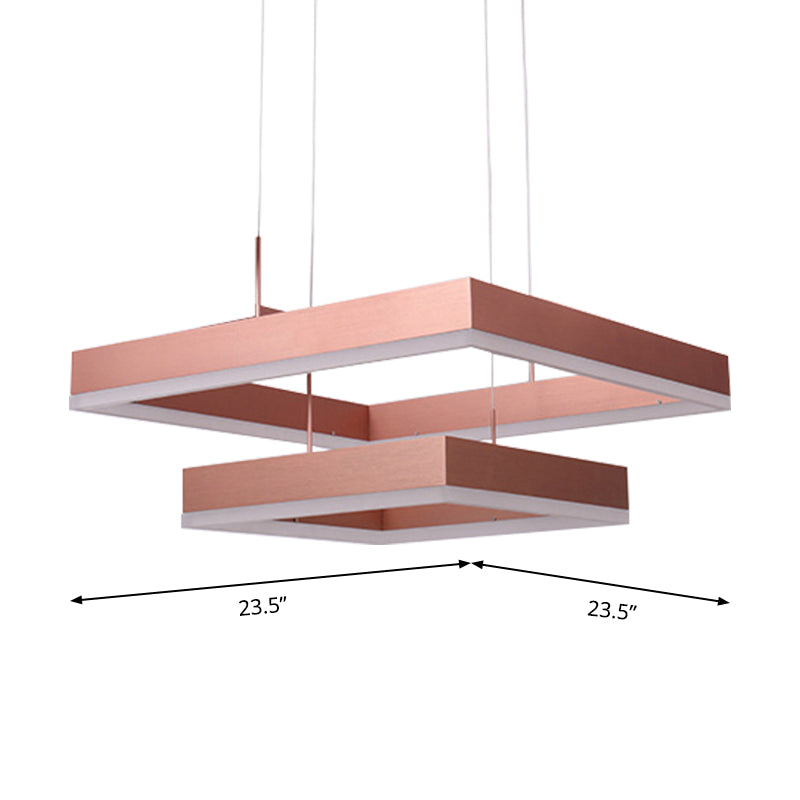 Rose Gold Bedroom Chandelier with Acrylic Shade - 1/2/3-Light Pendant in Warm/White/Natural Light