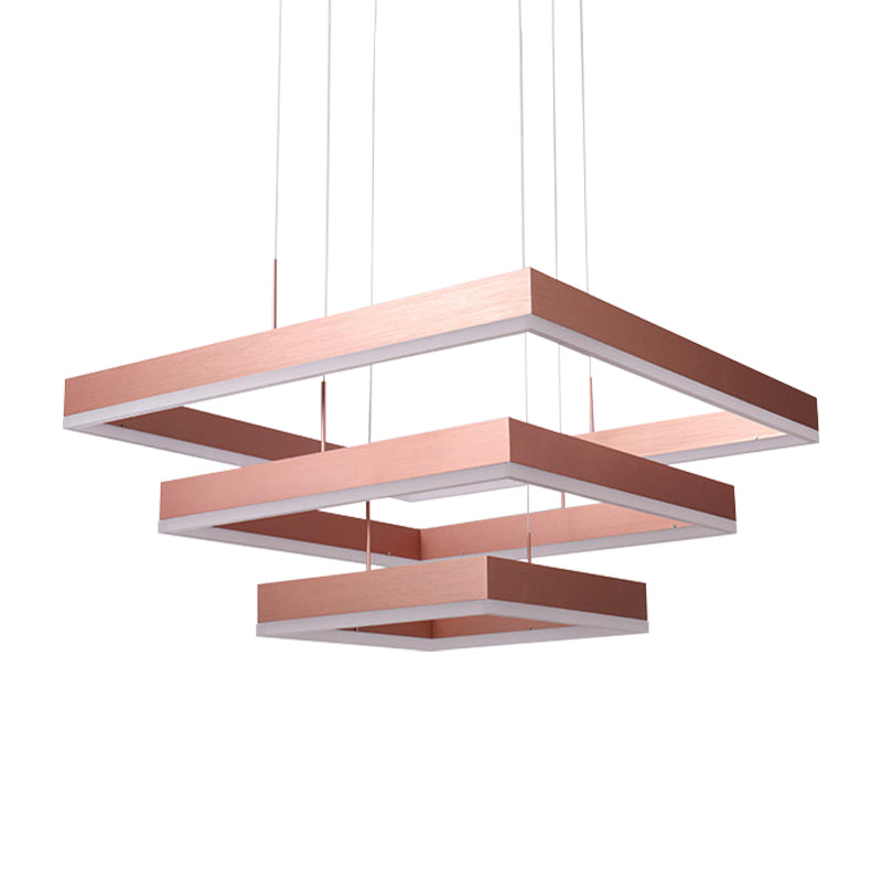 Rose Gold Bedroom Chandelier with Acrylic Shade - 1/2/3-Light Pendant in Warm/White/Natural Light