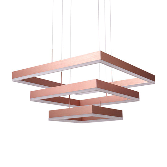 Rose Gold Bedroom Chandelier with Acrylic Shade - 1/2/3-Light Pendant in Warm/White/Natural Light