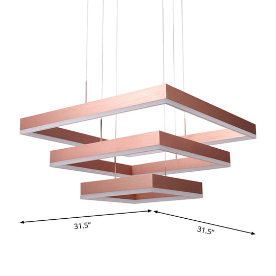 Rose Gold Bedroom Chandelier with Acrylic Shade - 1/2/3-Light Pendant in Warm/White/Natural Light