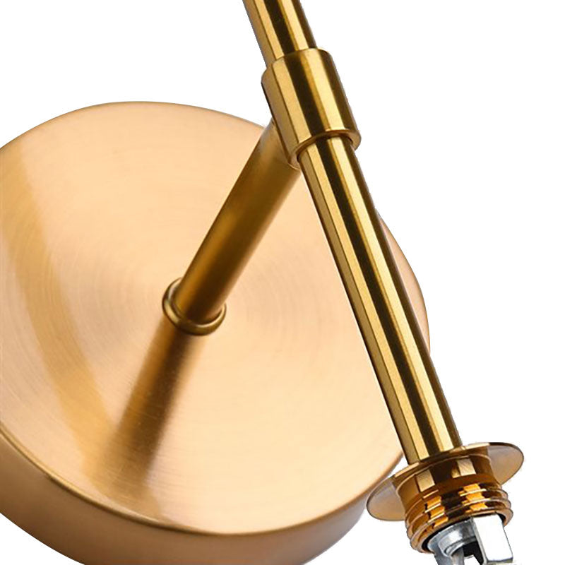 Contemporary Black/Gold Ball Sconce Light - Opal Glass, LED, Flush Mount, 2 Lights