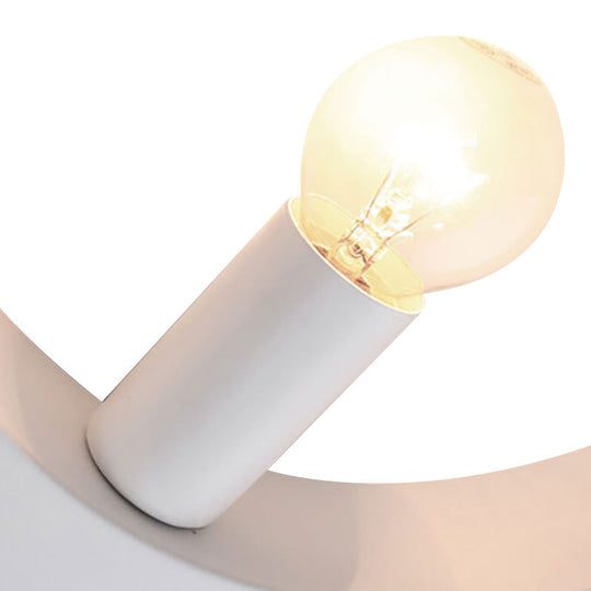 Modern Black/White Circle Wall Light - Simple Metallic 1 Light Wall Lamp for Bedroom and Hallway