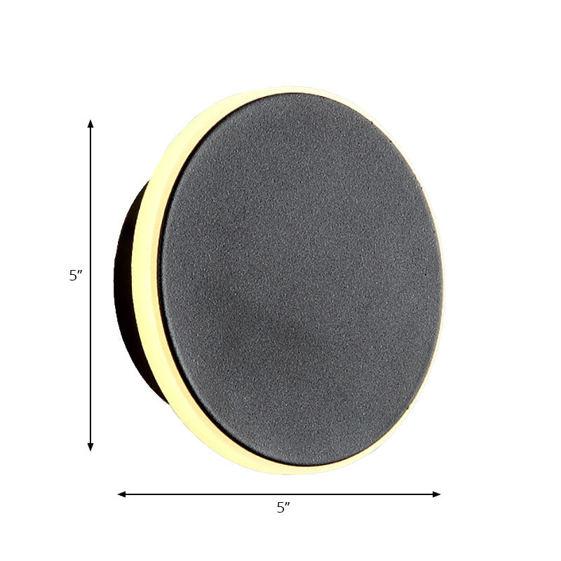 Modern Black/White LED Disc Sconce: Single Acrylic Wall Light in Warm/White