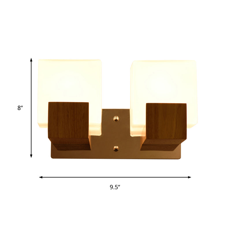 Japanese Style Opal Glass Wall Sconce for Stair and Living Room