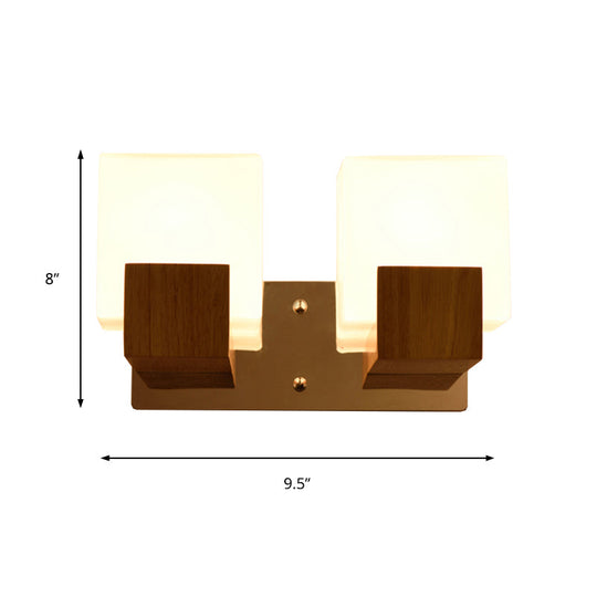 Japanese Style Opal Glass Wall Sconce for Stair and Living Room