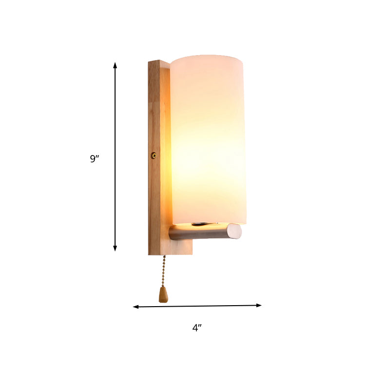 Opal Glass Sconce Wall Lamp with White Finish for Bedroom and Cafe Lighting