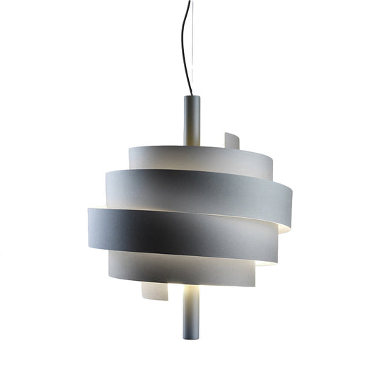 Modern Pink/Green/White Twirling Pendant Lamp - Stylish Metallic Hanging Light Fixture for Dining Tables