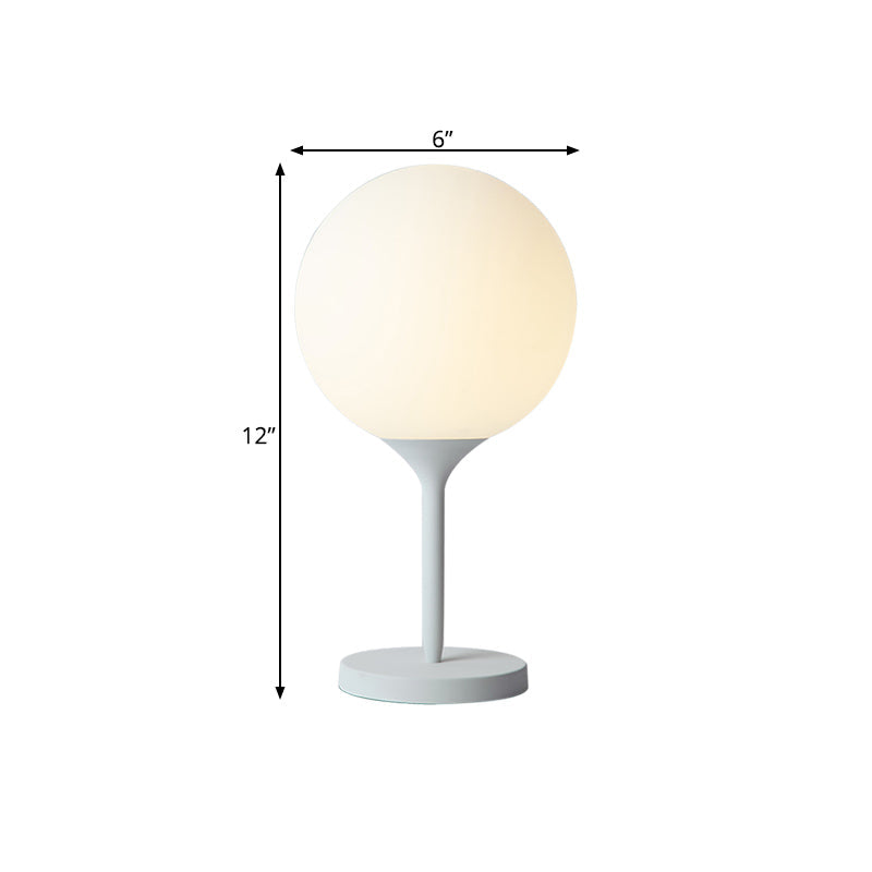 Frosted Glass Spheroid Night Lamp - Simplicity 1-Light Table Lighting for Living Room, 6"/10" Wide