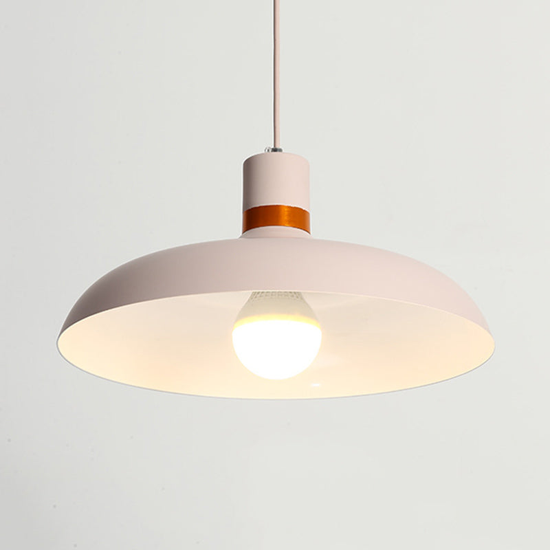 Pink Minimalist 1-Light Aluminum Barn Pendant Light Kit for Dining Table