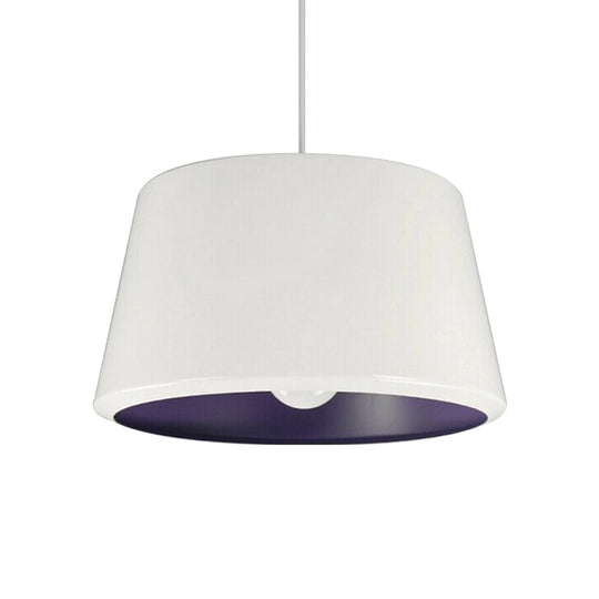Truncated Cone Pendant Light - Aluminum, Simplicity Single, 12/16 Inches Wide, White/Purple Inner