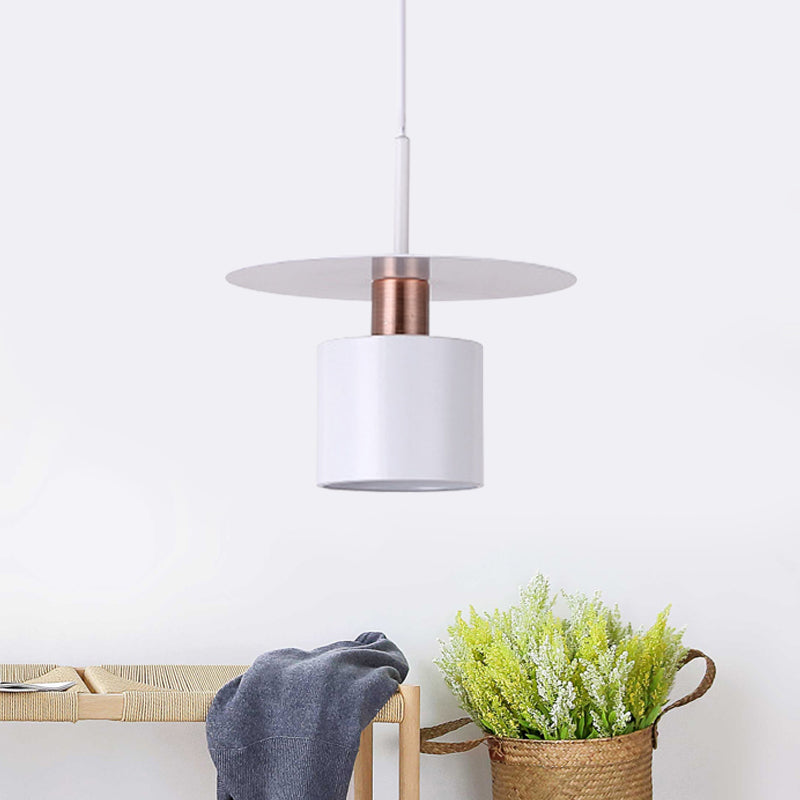 Minimalist Perfume Bottle Bedside Hanging Light - White Metal 1 Head Ceiling Suspension Lamp (8"/14" Wide)