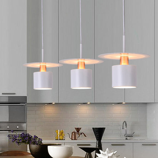 Minimalist Perfume Bottle Bedside Hanging Light - White Metal 1 Head Ceiling Suspension Lamp (8"/14" Wide)