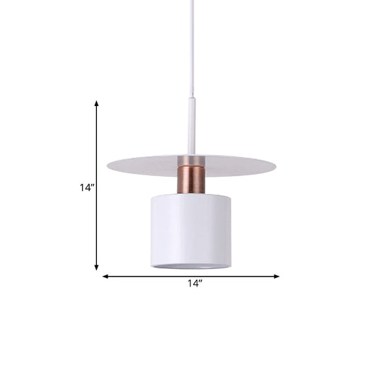 Minimalist Perfume Bottle Bedside Hanging Light - White Metal 1 Head Ceiling Suspension Lamp (8"/14" Wide)