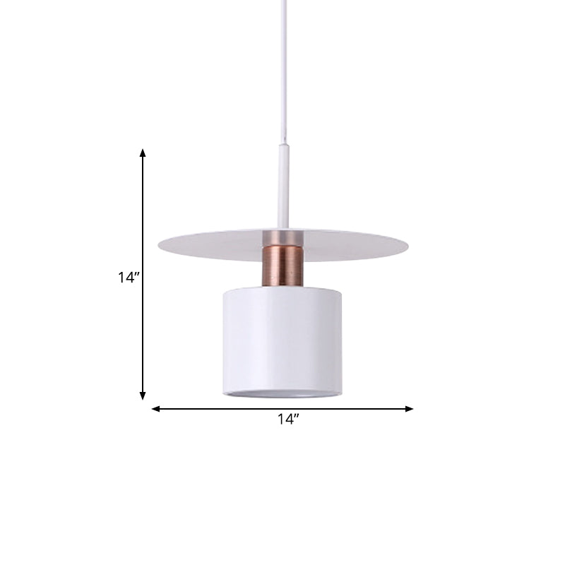 Minimalist Perfume Bottle Bedside Hanging Light - White Metal 1 Head Ceiling Suspension Lamp (8"/14" Wide)