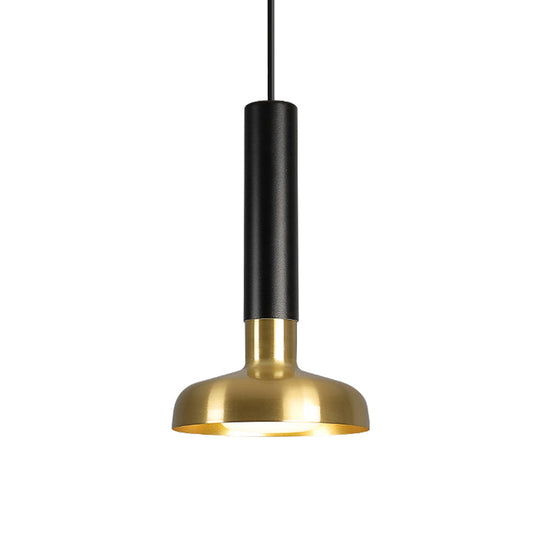 Mid Century LED Torch Metal Pendant Ceiling Lamp - Black-Gold for Kitchen Dinette