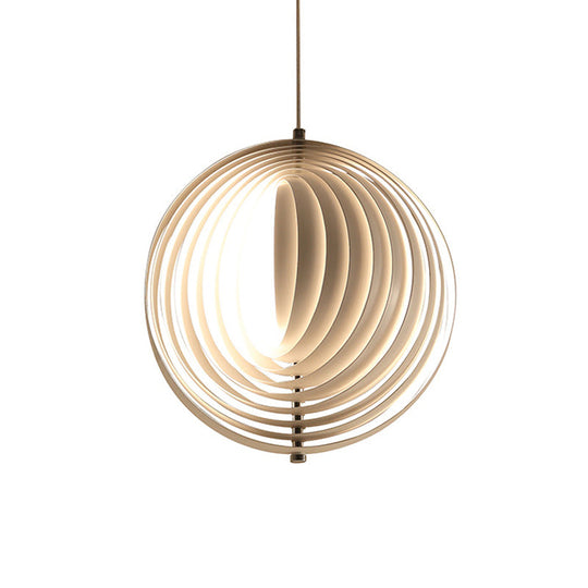 Rotatable Eclipse Ball Pendant Light in Nordic Style - White Aluminum for Single Lounge