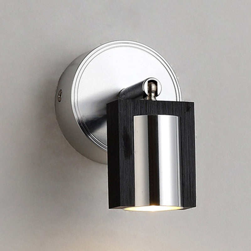 1-Light Bedroom Wall Sconce in Black with Metal Shade – Warm/White Lighting
