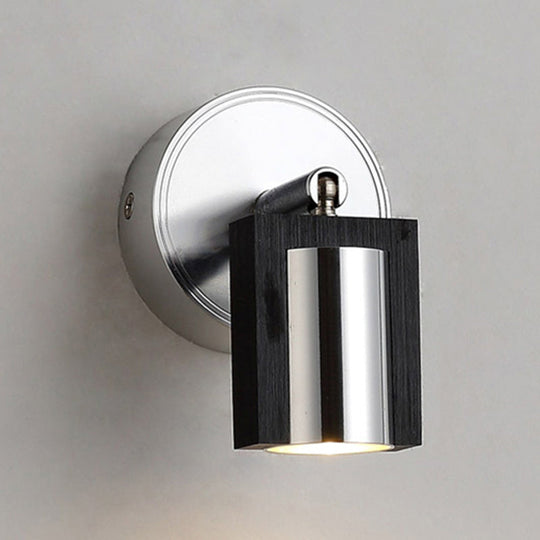 1-Light Bedroom Wall Sconce in Black with Metal Shade – Warm/White Lighting