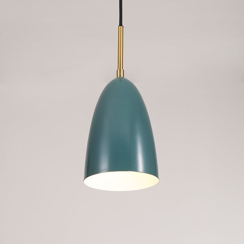 Green Macaron Bullet Pendant Ceiling Light - Sleek Metal Suspended Fixture
